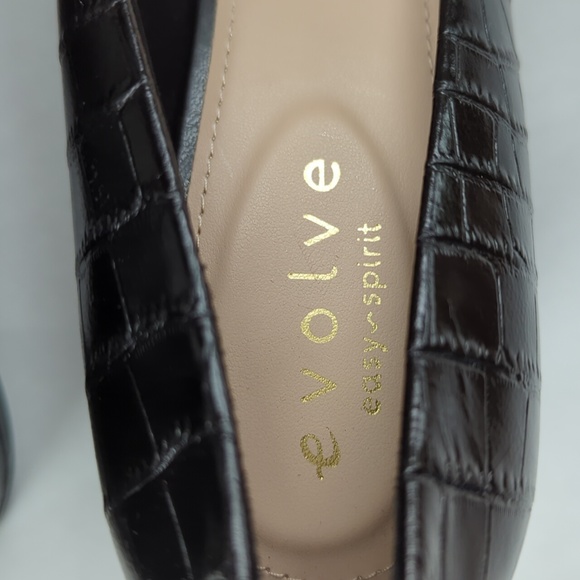 Easy Spirit Evolve Robin Crocodile Print Chunky Block Pump 10M Black - Picture 4 of 16